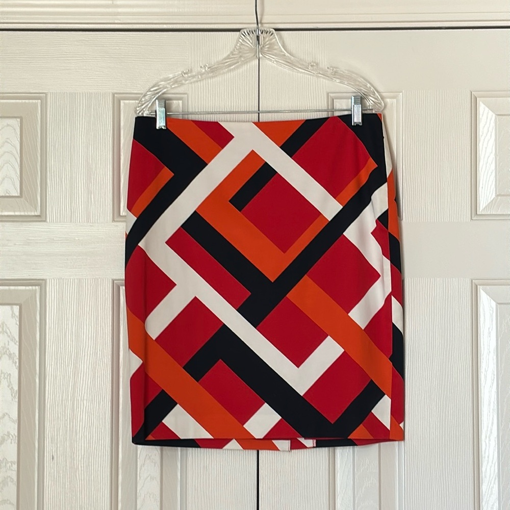 Ann Taylor Bold Geo Print Pencil Skirt